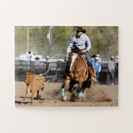 カウボーイ ロデオ 子牛を捕まえる ウェスタンスポーツ ジグソーパズル