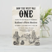 カウボーイ・ロデオ 1歳の誕生日 ハウ・ザ・ウェスト・ワズ・ワン 招待状 (スタンド正面)