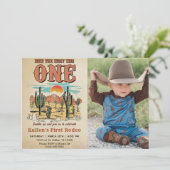 カウボーイ・ロデオ 1歳の誕生日 ハウ・ザ・ウェスト・ワズ・ワン 招待状 (スタンド正面)