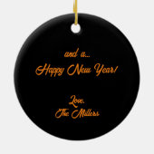 カウボーイ&ロングホーンSteer Christmas Ceramicオーナメント セラミックオーナメント (裏面)