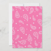 カウボーイ ワイルドウェスト テーマのピンクの誕生日 招待状 (裏面)