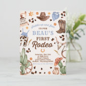 カウボーイ ワイルドウェスト 1歳 ロデオ牧場 誕生日パーティー 招待状 (スタンド正面)