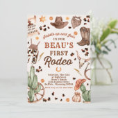 カウボーイ ワイルドウェスト 1歳 ロデオ牧場 誕生日パーティー 招待状 (スタンド正面)