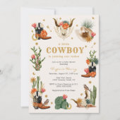 カウボーイ ワイルド ウェスタン ベイビー シャワー 招待状 (正面)