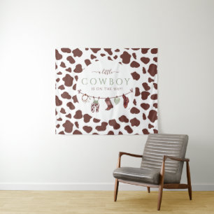 カウボーイ ワイルド ウェスト ロデオ サージ グリーン ベイビー シャワー タペストリー