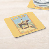 カウボーイ(側面図)アリゾナ スクエアペーパーコースター (アングル)