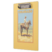 カウボーイ(側面図)コロラド州 クリップボード (左)