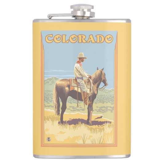 カウボーイ(側面図)コロラド州 フラスク (正面)
