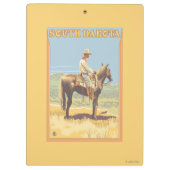 カウボーイ(側面図)サウスダコタ クリップボード (裏面)