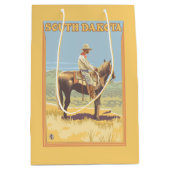 カウボーイ(側面図)サウスダコタ ミディアムペーパーバッグ (正面)