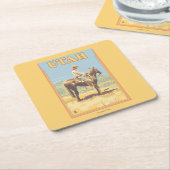 カウボーイ(側面図)ユタ スクエアペーパーコースター (アングル)