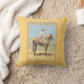 カウボーイ(側面図)ワイオミング クッション (ブランケット)