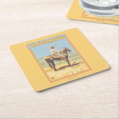 カウボーイ(側面図)ワイオミング スクエアペーパーコースター (アングル)