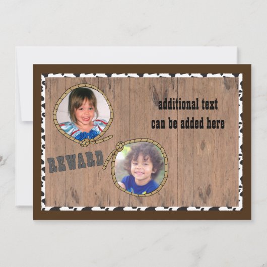 カウボーイ&女性のカーボーイウェスタン誕生日パーティーの招待 招待状 (裏面)