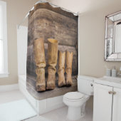 カウボーイ&女性のカーボーイブーツシャワーカーテン シャワーカーテン (インサイチュ)