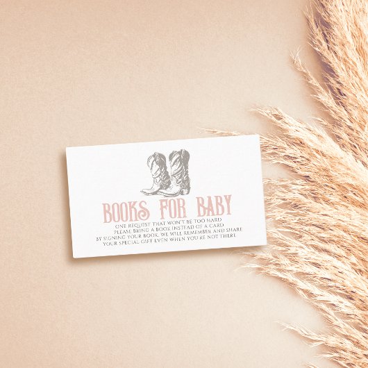 カウボーイ/女性のカーボーイブーツベビー用シャワーブック エンクロージャーカード