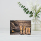 カウボーイ&女性のカーボーイブーツ名刺 名刺 (スタンド正面)