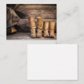 カウボーイ&女性のカーボーイブーツ名刺 名刺 (正面/裏面)