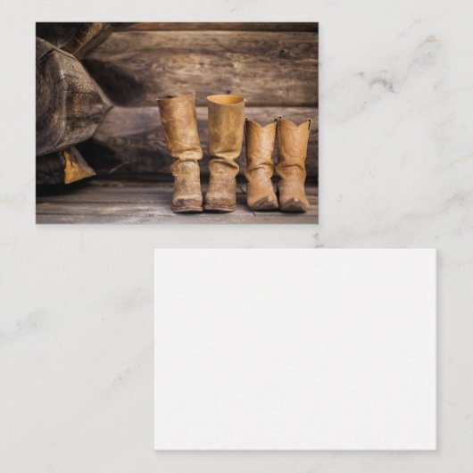 カウボーイ&女性のカーボーイブーツ名刺 名刺 (正面/裏面)