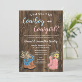 カウボーイ/女性のカーボーイブーティダークウッド性別リビール 招待状 (スタンド正面)
