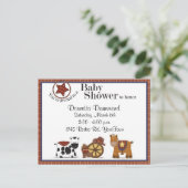 カウボーイ/女性のカーボーイベビーシャワー招待状 インビテーションポストカード (スタンド正面)