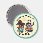 カウボーイ&女性のカーボーイ格言カップルクルーズドアマーカー マグネット (正面/裏面)