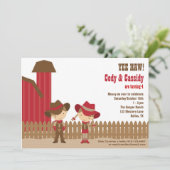 カウボーイ&女性のカーボーイ誕生日招待状 招待状 (スタンド正面)