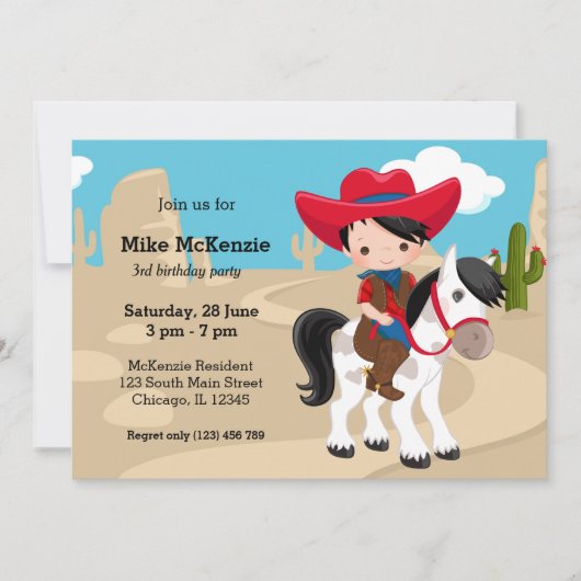 カウボーイ 招待状 (正面)