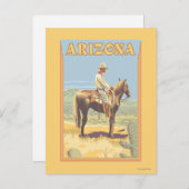 カウボーイ(横向き)アリゾナ ポストカード (正面/裏面)