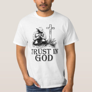 カウボーイ、神を信頼する Tシャツ
