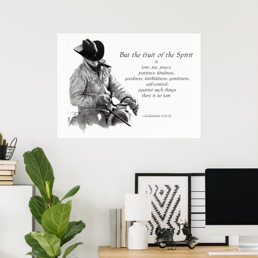 カウボーイ：精神の果実：鉛筆アートポスター ポスター (ホームオフィス)