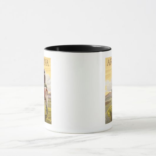 カウボーイ(背面から見る)アリゾナ マグカップ (中央)