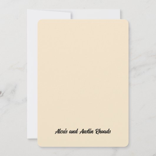 カウボーイ、花嫁と馬ありがとう結婚。 サンキューカード (裏面)