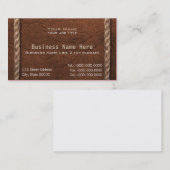 カウボーイ/西部のフェイクな革及びロープの名刺 名刺 (正面/裏面)