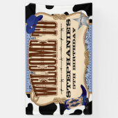 カウボーイ、青い誕生日、歓迎 横断幕 (縦)