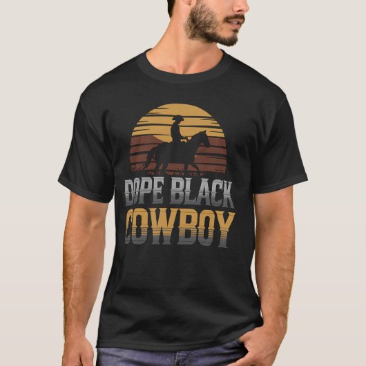 カウボーイ 黒人 アフリカ系アメリカ人 乗馬 ロデオ ライダー Tシャツ (正面)