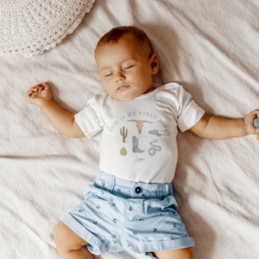 カウボーイ 1歳の誕生日パーティー ファーストロデオ トドラーTシャツ