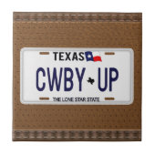 カウボーイ!  CWBYはテキサス州のナンバープレートを持ち上げます タイル (正面)
