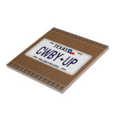 カウボーイ! CWBYはテキサス州のナンバープレートを持ち上げます タイル (側面)