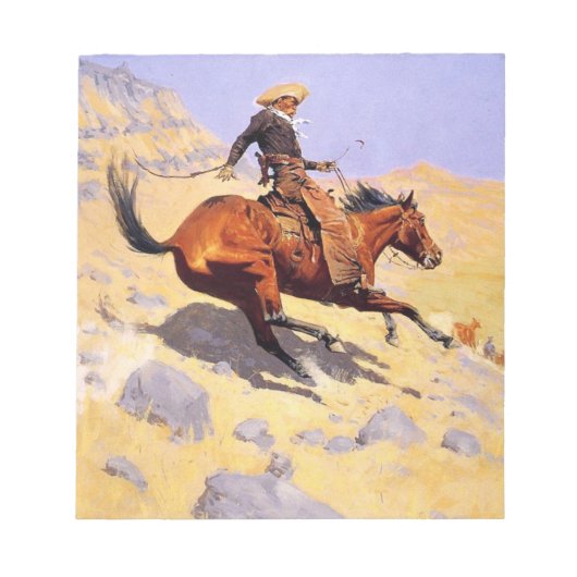 カウボーイ(Frederic Remington) ノートパッド (正面)