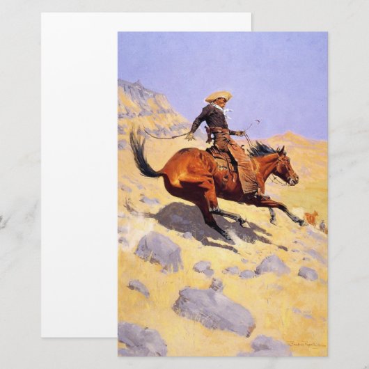 カウボーイ(Frederic Remington) 便箋 (正面/裏面)