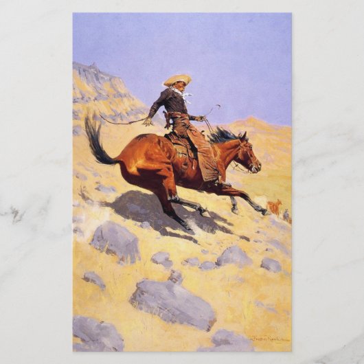 カウボーイ(Frederic Remington) 便箋 (正面)