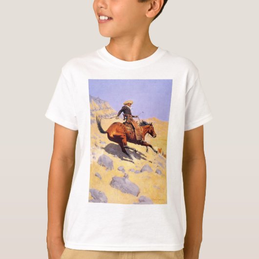 カウボーイ(Frederic Remington) Tシャツ (正面)