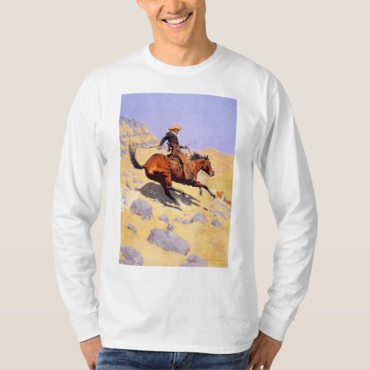 カウボーイ(Frederic Remington) Tシャツ (正面)