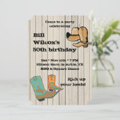 カウボーイBBQおよびDancceの正方形のパーティー 招待状 (スタンド正面)