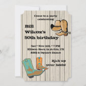 カウボーイBBQおよびDancceの正方形のパーティー 招待状 (正面)