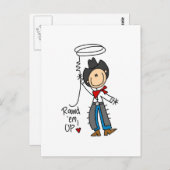 カウボーイTシャツとギフトを丸め ポストカード (正面/裏面)