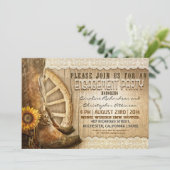 カウボーシューズサンフラワーウッド婚約招待状 招待状 (スタンド正面)