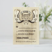 カウボーシューズ西結婚式RSVPカード 出欠カード (スタンド正面)