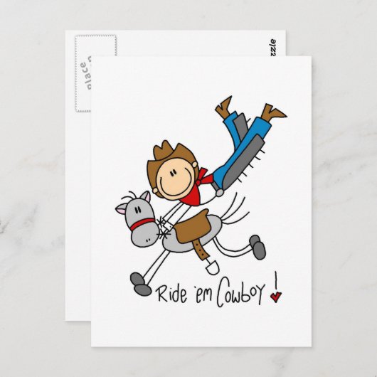 カウボースティックフィギュアTシャツ&ギフト ポストカード (正面/裏面)